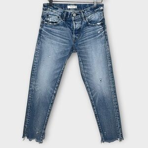 MOUSSY Vintage distressed skinny crop light wash jeans size 26 Japanese denim
